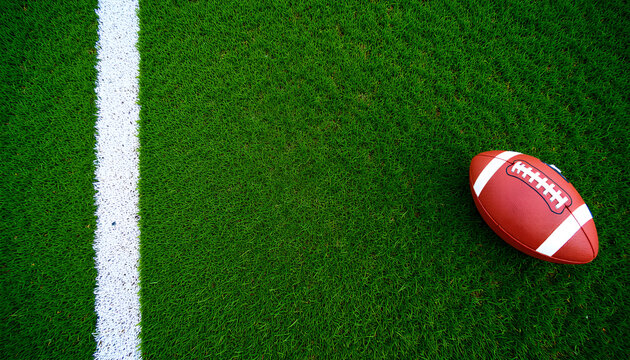 Top down view of american football with copy space - texture