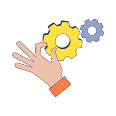 A hand adjusting a small intricate cogwheel, symbolizing precision and control.