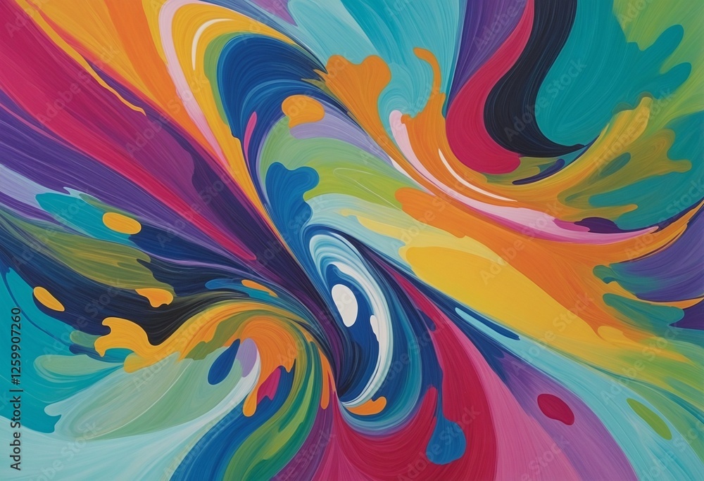 Poster vivid geometry: a splash of color in abstract forms