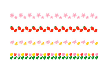 手描き　春の飾り罫セット