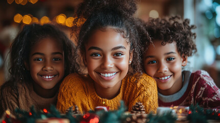 Family holiday ornament-making craft session at a cheerful workshop