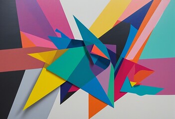 Obraz premium Vibrant Geometric Harmony: An Abstract Art Composition