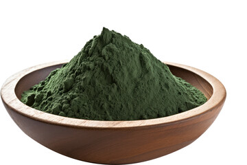  Organic spirulina powder on transparent background