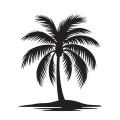 Fototapeta premium Palm tree silhouette vector isolated design element