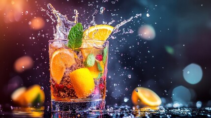 Refreshing Citrus Cocktail Splash