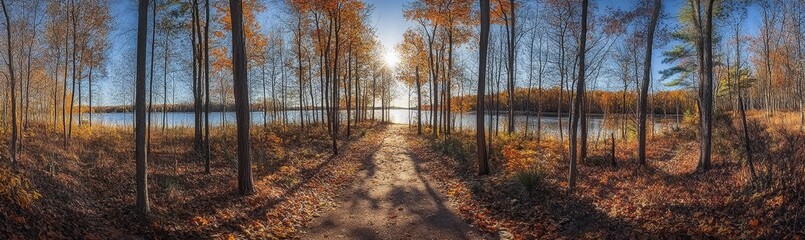 Fototapeta premium Autumn Trail by Lakeside