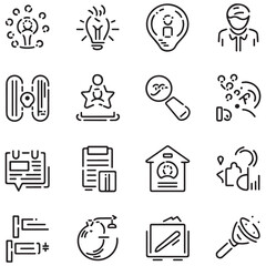 training and workshop line icons collection. thin outline icons pack. ui icon collection. set of line web pictogram with white background