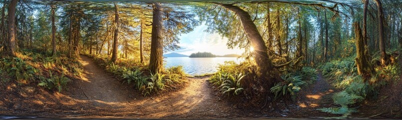 Forest Trail Sunrise Lake Path