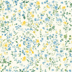 Vintage Pastel Watercolor Floral Seamless Shabby Chic Floral Scrapbook 