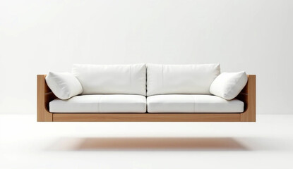 Obraz premium A modular sofa with asymmetrical sections in charcoal gray, floating on transparent background, sharp edges and clean lines for modern appeal