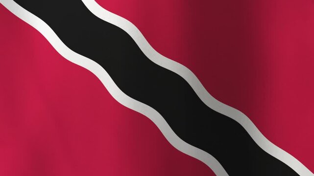 Flag of Trinidad & Tobago, 4K Seamless Loop Animation. Trinidadian and Tobagonian Flag 3D Flowing Cloth Motion Graphics Backdrop for Social Media, Streaming, and Channels
