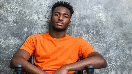 Portrait of a Confident Young Man in a Wheelchair