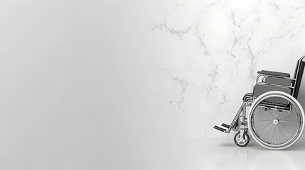 Wheelchair against Marble Wall: Accessibility and Modern Design