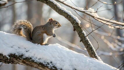 Obraz premium squirrel in the snow