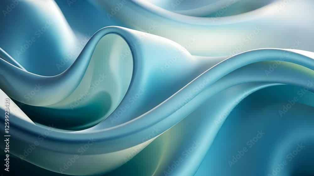 Poster soft waves of silk create a serene ocean of blue flowing gracefully under soft light in an elegant s
