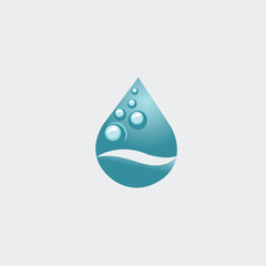 Fresh water drop logo design vector template