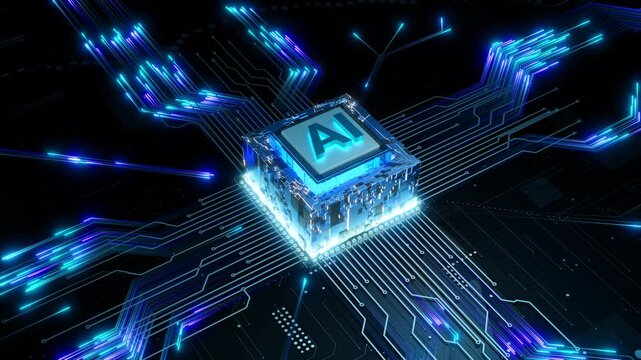 AI Chipset Data Futuristic Flow Loop
