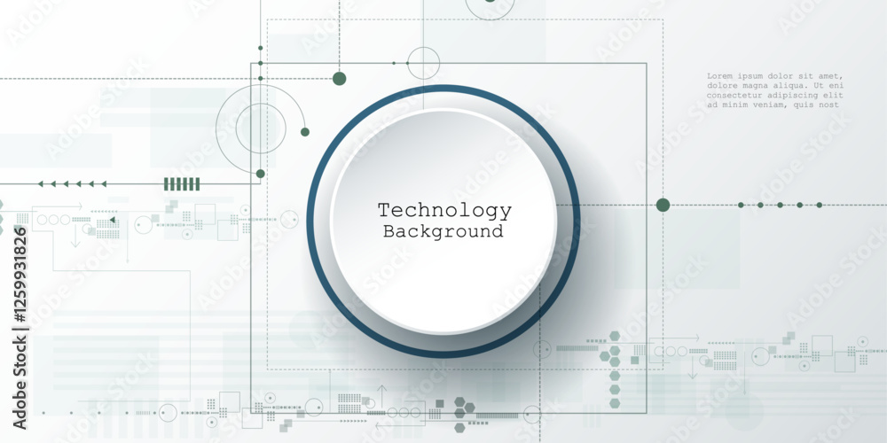 Leinwandbilder Vector Abstract circuit board, Illustration high tech computer, engineering, science and information technology on white color background. Hi-tech digital technology and futuristic concept