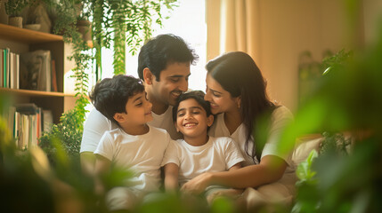 Happy Family Bonding at Home – Warm and Loving Moment