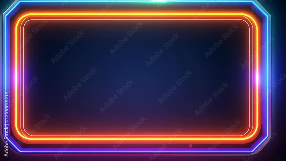 Poster dynamic neon frame illuminating creativity and artistic expression in a vibrant digital space. gener