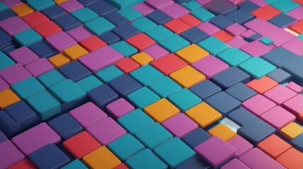 Create an abstract background featuring geometric elements that resemble a mosaic, where small colorful shapes form a larger image, creating an interesting visual effect.