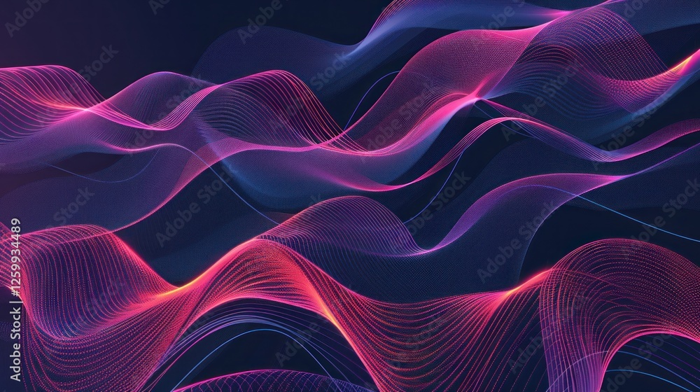 Poster colorful abstract waves flowing in a dynamic pattern