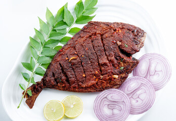 Delicious and spicy promfet fish fry