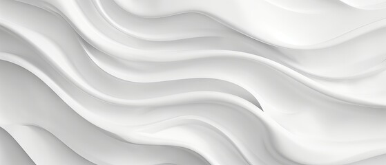 Fototapeta premium Delicate white 3D wave background with gentle curves, light gray texture, and smooth lines for modern wedding cards or refined web screensavers