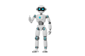 Robot give a thumbs up sign 3D Character Illustration.
