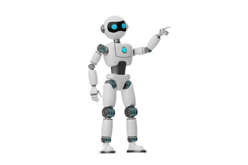 Robot pointing forward 3D Character Illustration.