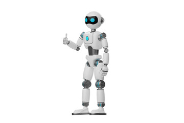Robot give a thumbs up sign 3D Character Illustration.