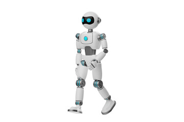 Robot is walking 3D Character Illustration.