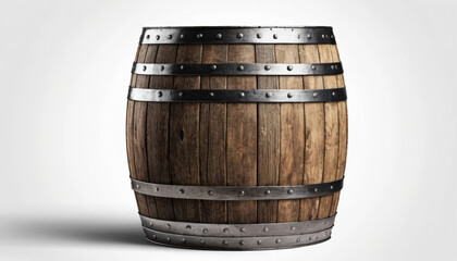 Obraz premium A wooden barrel with metal rings.
