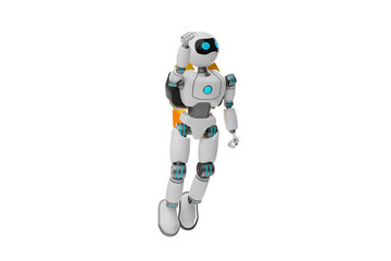 Fototapeta premium Robot fly with a jetpack 3D Character Illustration.