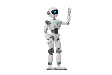 Robot wave hands 3D Character Illustration.