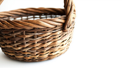 Obraz premium Craftsmanship details of a traditional Easter basket isolated for branding use.