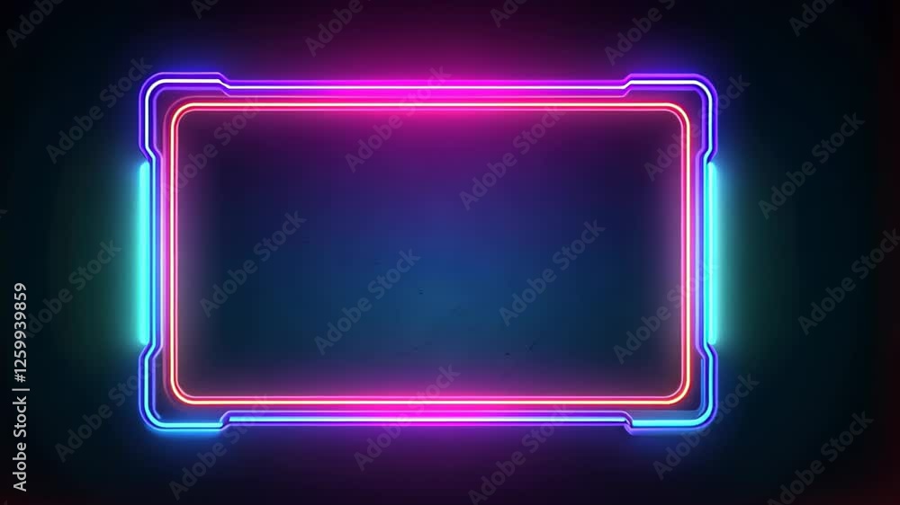 Poster illuminated neon patterns create a vibrant backdrop for creative expression in an artistic digital s