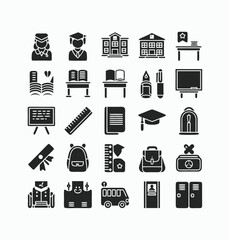 School vector icons symbol pack illustration creative concept