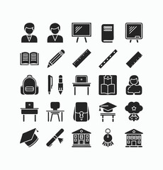 School vector icons symbol pack illustration creative concept