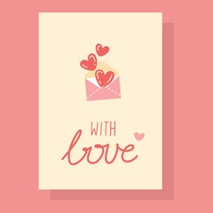 St valentines day card. Vector illustration in flat style.