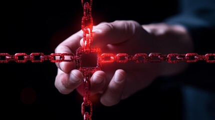 Hand-holding innovation exploring blockchain and digital chains