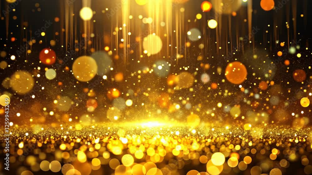 Poster sparkling golden lights dance in a luminous display, illuminating the night and creating a magical a