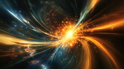 Naklejka premium Cosmic Explosion: A Burst of Celestial Energy