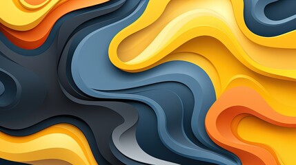 Dynamic Abstract Fluid Background Featuring Yellow and Gray Shades