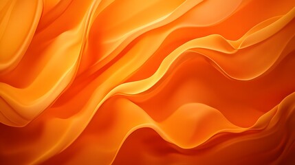 Fototapeta premium Abstract background displays flowing orange fabric with light and shadows