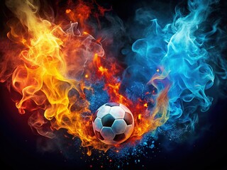Fototapeta premium Dynamic Fire & Smoke Spray Paint Patterns for Sports Graphics - High-Resolution Stock Photo