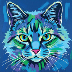 black cat with green eyes