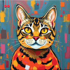 cat on a grunge background