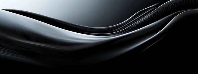 Fototapeta premium Futuristic Black Background with Dynamic Lines for Design, Featuring White Space in the Center for Text. Abstract Geometric Modern Wallpaper Ideal for Banner Templates and Digital Projects.