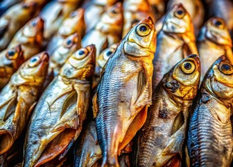 Obraz premium Minimalist Dried Fish Still Life: Rustic Texture and Shadows